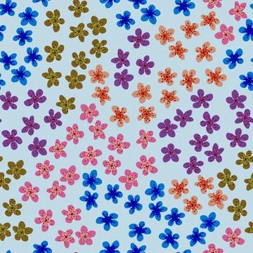 Seamless pattern with blossoming Japanese cherry sakura for fabric, packaging Stock Illustration