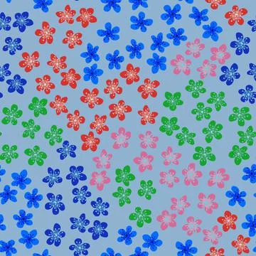 Seamless pattern with blossoming Japanese cherry sakura for fabric, packaging Stock Illustration
