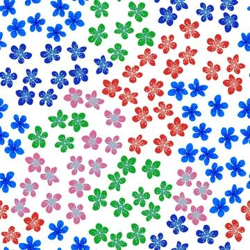 Seamless pattern with blossoming Japanese cherry sakura for fabric, packaging Stock-Illustration