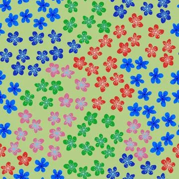 Seamless pattern with blossoming Japanese cherry sakura for fabric, packaging Stock Illustration