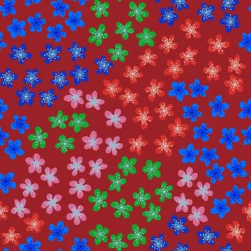 Seamless pattern with blossoming Japanese cherry sakura for fabric, packaging イラスト素材
