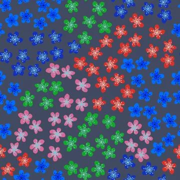 Seamless pattern with blossoming Japanese cherry sakura for fabric, packaging Stock Illustration