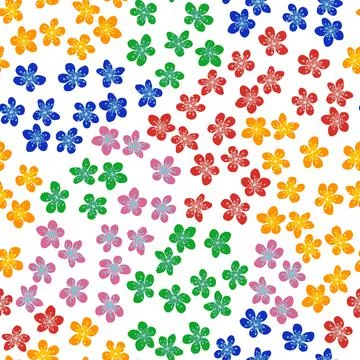 Seamless pattern with blossoming Japanese cherry sakura for fabric, packaging Stock Illustration