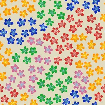 Seamless pattern with blossoming Japanese cherry sakura for fabric, packaging Stock Illustration