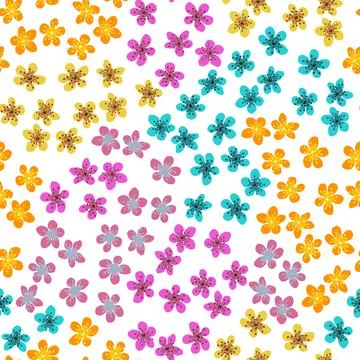 Seamless pattern with blossoming Japanese cherry sakura for fabric, packaging イラスト素材