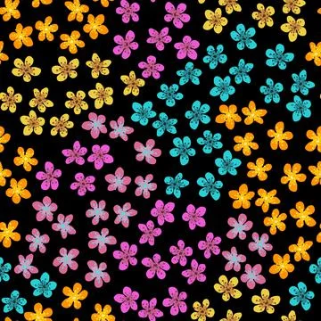 Seamless pattern with blossoming Japanese cherry sakura for fabric, packaging Stock Illustration