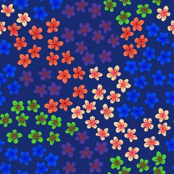 Seamless pattern with blossoming Japanese cherry sakura for fabric, packaging Stock Illustration