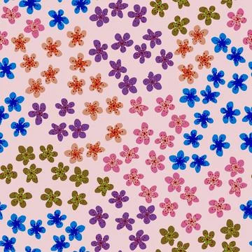 Seamless pattern with blossoming Japanese cherry sakura for fabric, packaging Stock Illustration