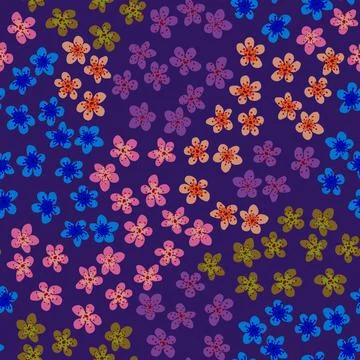 Seamless pattern with blossoming Japanese cherry sakura for fabric, packaging イラスト素材