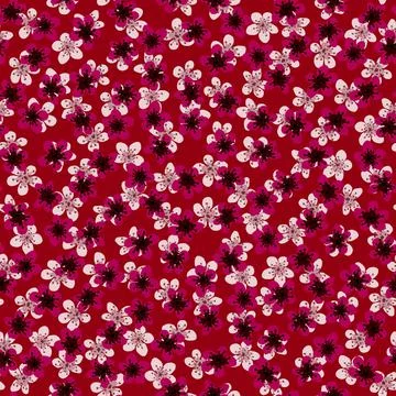 Seamless pattern with blossoming Japanese cherry sakura for fabric,packaging, Stock Illustration