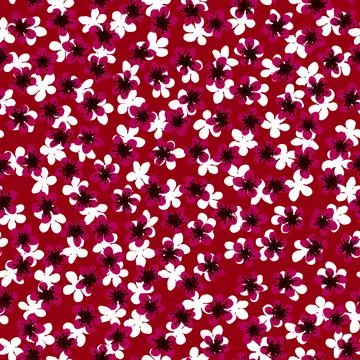 Seamless pattern with blossoming Japanese cherry sakura for fabric,packaging, Stock Illustration