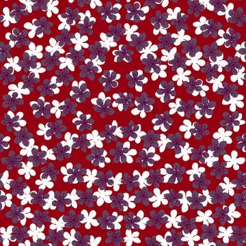Seamless pattern with blossoming Japanese cherry sakura for fabric,packaging, Stock Illustration
