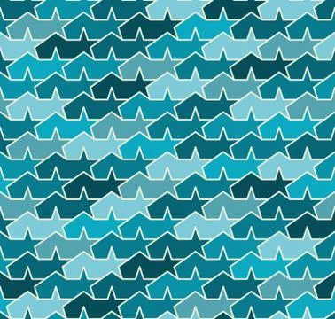 Seamless pattern. Blue abstract stars. Stock Illustration