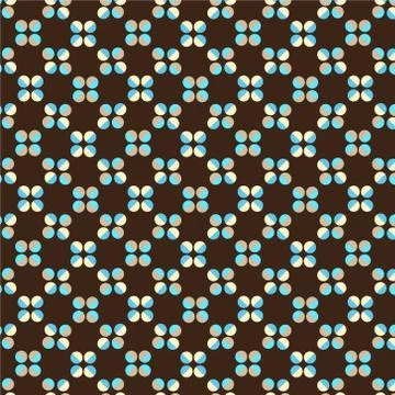 Seamless pattern blue and brown geometric circle vector background Illustrazione stock