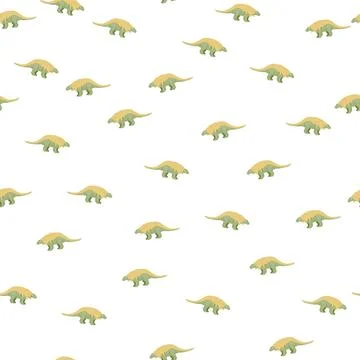 Seamless pattern with blue and grey colored ankylosaurs print. White backroun Illustrazione stock