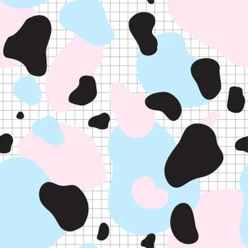 Seamless pattern of blue and pink spots Stock Illustration