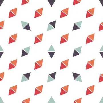 Seamless pattern with blue and red triangles Stock Illustration