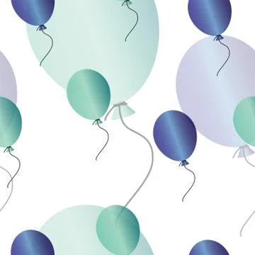 Seamless pattern with blue and turquoise balloons vector Stock Illustration