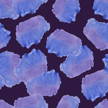 Seamless Pattern with Blue and Violet Watercolor Spots. Stock Illustration