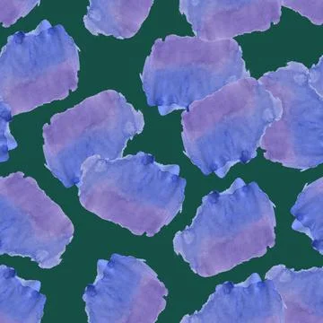 Seamless Pattern with Blue and Violet Watercolor Spots. Stock Illustration
