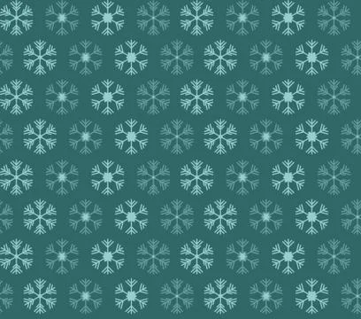 Seamless pattern with blue and white christmas snowflakes on blue background Stock Illustration