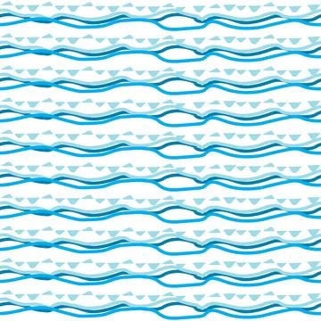 Seamless pattern with blue and white stripes on a white background Illustrazione stock