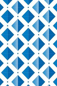 Seamless pattern with blue and white small rhombus, simple geometric ornament as Stock Photos