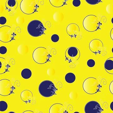 Seamless pattern with blue and yellow circles vector Stock Illustration