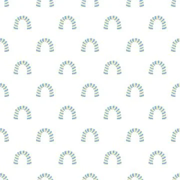 Seamless pattern with blue and yellow balloon arch Stock Illustration