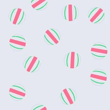 Seamless pattern blue beach ball cartoon vector Stock Illustration