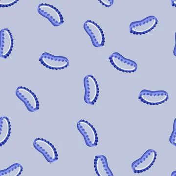Seamless pattern blue beer bottle cap on white background Stock Illustration