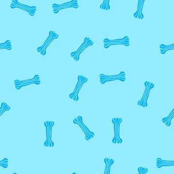 Seamless pattern blue bone dog chew toy for pets 스톡 일러스트