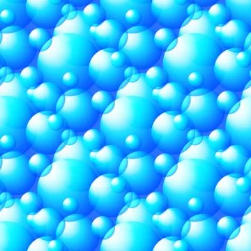 Seamless pattern of blue bubbles vector Stock Illustration