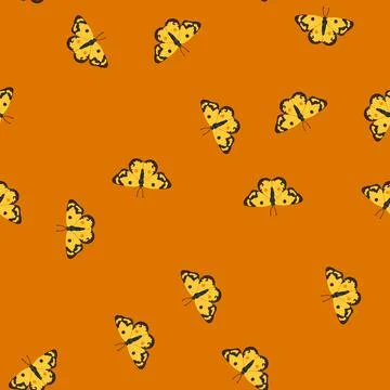 Seamless pattern blue butterfly cartoon vector 스톡 일러스트
