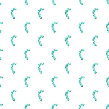 Seamless pattern with blue candy canes and dots Stock Illustration