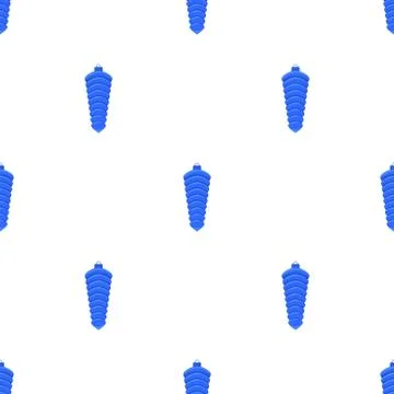 Seamless pattern with blue christmas spiral toys on white background. Vector. Stock Illustration