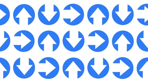 Seamless pattern with blue circular arrow icons on a white background animation. Stock Footage 329695891