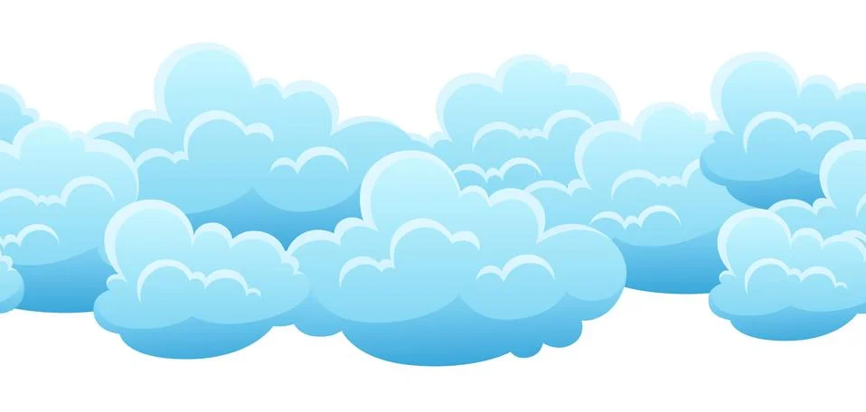 Seamless pattern with blue clouds. Illustrazione stock
