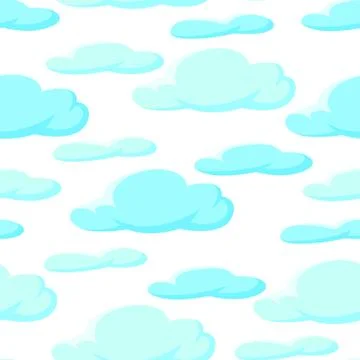 Seamless pattern with blue clouds. Stock Illustration