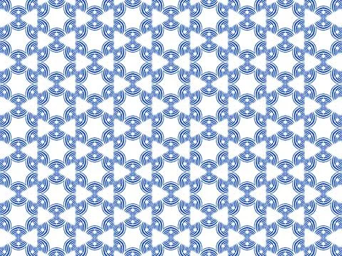 Seamless pattern with blue colored triangles white background Stock Illustration