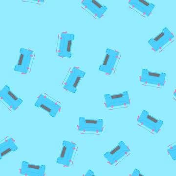Seamless pattern blue cooler box cartoon vector 库存插图