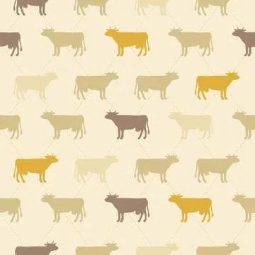 Seamless  pattern of blue cow Stock Illustration