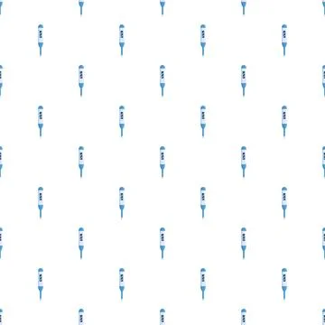 Seamless pattern of blue digital thermometers on a white background 스톡 일러스트