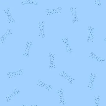 Seamless pattern blue dog chew bone treat toy for pets Stock Illustration