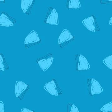 Seamless pattern blue drawstring sack vector for carrying items Stock Illustration