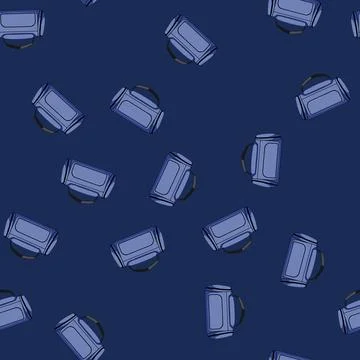 Seamless pattern Blue duffel bag for travel and sport Illustration
