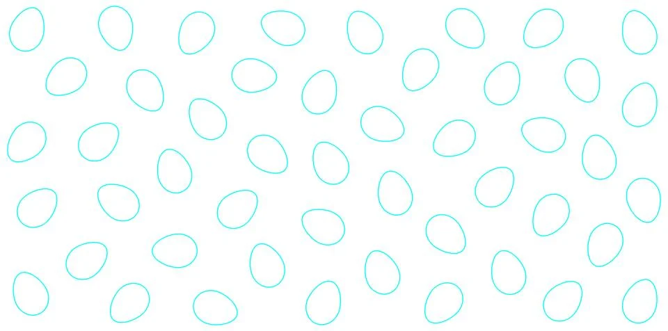 Seamless pattern with blue Easter egg outlines on white background Stock Illustration