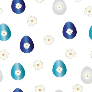 Seamless pattern with blue Easter eggs vector Illustrazione stock