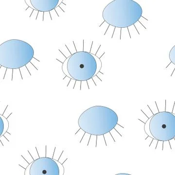 Seamless pattern with blue evil eye vector Stock Illustration