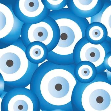 Seamless pattern with blue evil eye vector Stock Illustration